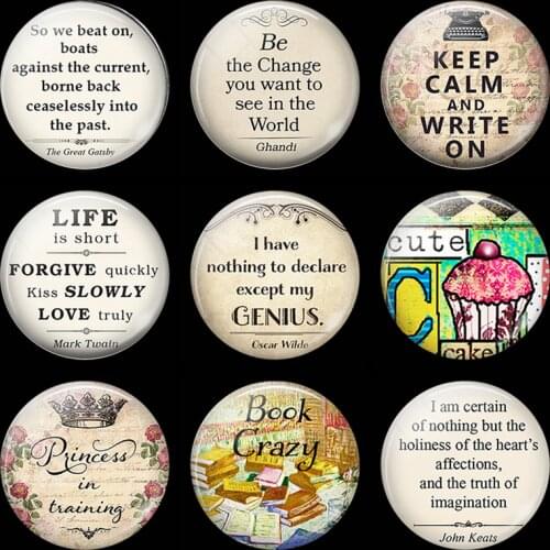 Change The World Quotes Letters Luminous Fridge Magnet Souvenir 30 MM Glass Dome Magnetic Decoration Refrigerator Stickers Note