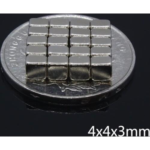 10Pcs 4 x 4 x 3 mm Super Strong Powerful Block Small Mini Cylinder Magnets N35 Rare Earth Neodymium Art Craft Magnetic permanet
