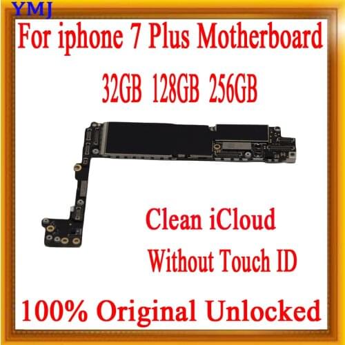For iphone 7 plus 7P Motherboard 32GB 128GB 256GB 100% Original unlocked With full chips Logic Board With/no Touch ID Support 4G