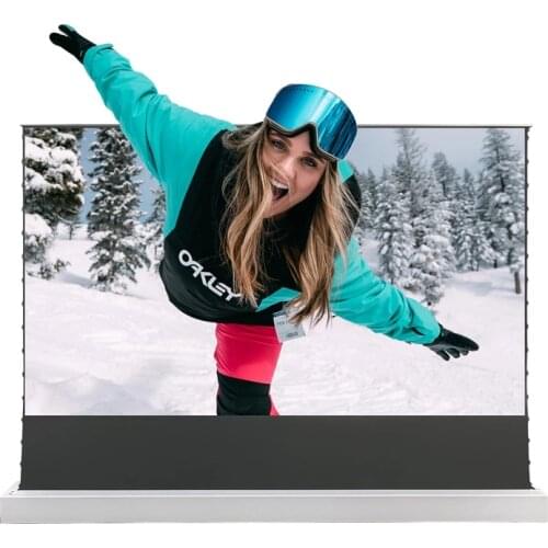 MIVISION 200inch Electric Tab-Tensioned Portable Floor Screen Obsidian Long Throw Ambient Light Rejecting 4k With Wall Mount