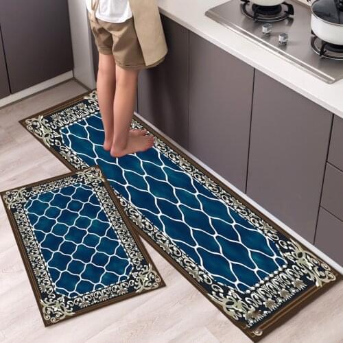 Fashionable Simple Nordic StyleWaterproof Kitchen Floor Mat Household Carpet Long Strip Door Mat Modern Home Decor