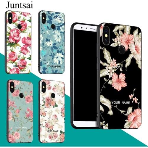 PERSONALISED NAME Rose Flowers Case For Redmi Note 9 Pro 9S 8T 8 Pro 9A 9C For Mi 9 9T Note 10 Lite For POCO X3 Couqe
