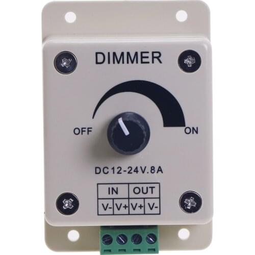 12V 24V LED Dimmer Switch 8A Voltage Regulator Adjustable Controller for LED Strip Light Lamp
