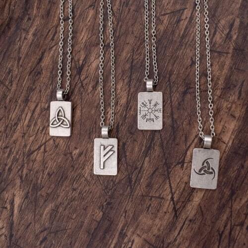 Rune pendant viking norse symbols vikings necklaces for women gift Runic jewelry 12pcs/lots