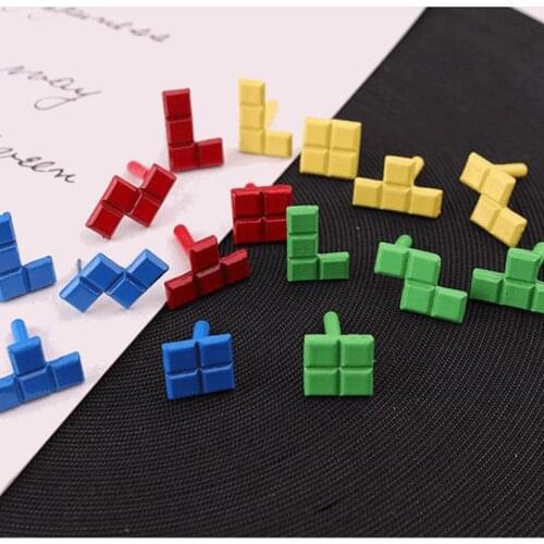 9x14MM Tetris Colorful Glazing Alloy Stud Earrings DIY Jewelry Making Findings Fittings Acceossires