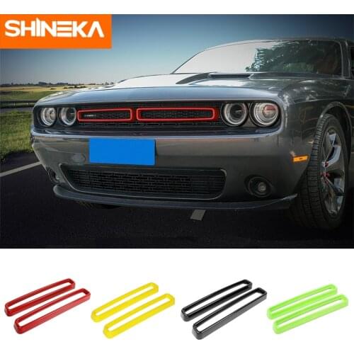 SHINEKA Racing Grills for Dodge Challenger 2015+ Car Grille Air conditioning Vent Decoration Cover for Dodge Challenger 2015