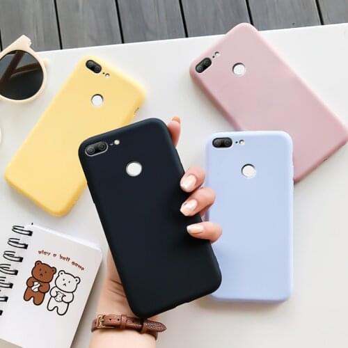 For Huawei Honor 9 Lite Case Silicone Macaron Colors Candy Soft TPU Simple Black Casing Phone Back Cover