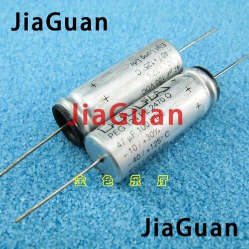 2PCS NEW RIFA PEG124 100V47UF 13x36MM HiFi Audio axial electrolytic capacitor PEG 124 47uF/100V Filter amplifier 100V 47uF