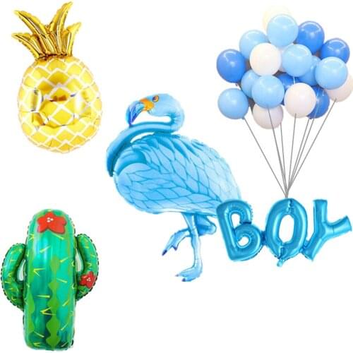 Flamingo Boy Girl Pineapple Cactus Balloons Baby Shower Decoration