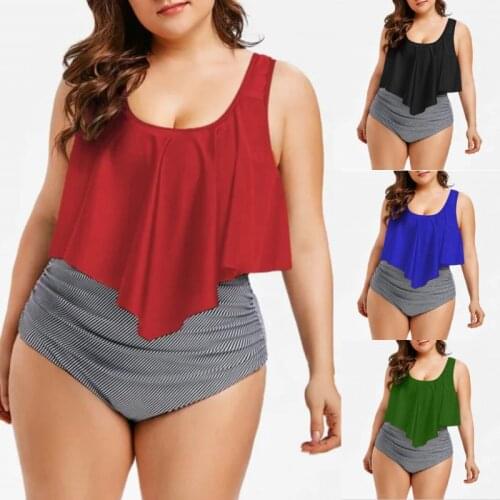Women Plus Size Swimwear Sexy Solid color Beachwear Bathing Two-Piece Suits swimsuit women 2021 Summer New