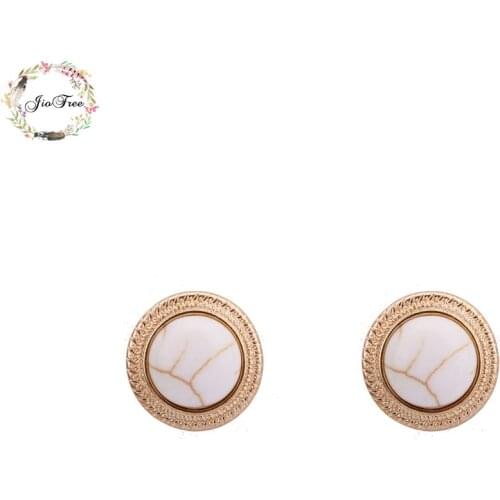 United States women Vintage Clip Earrings jewelry minimalist restoring ancient ways round natural earrings earrings geometry