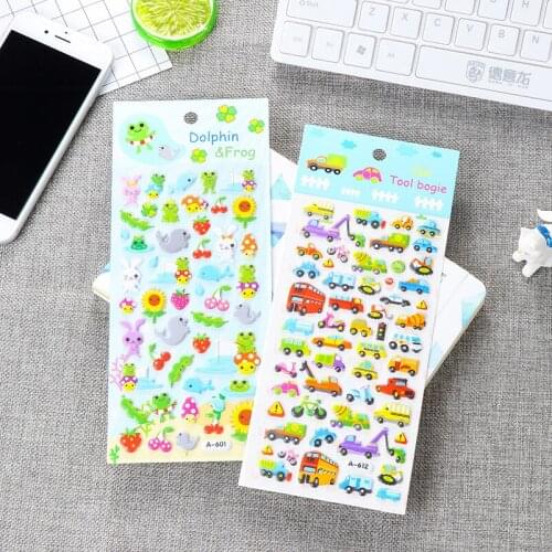 1 PCS New Children Cute Cartoon Waterproof Kindergarten Reward Stickers Korea Small 3D Bubble Stickers School Office Stationery