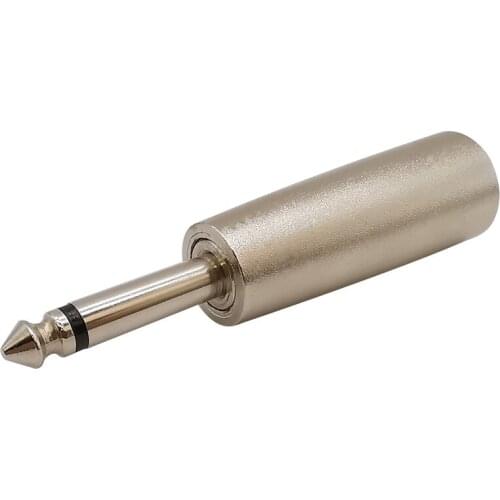 1Pcs Silver 3P XLR Plug to 6.5 mm Plug Adapter 6.5mm Male to 3 Pin XLR Male Audio Mono Microphone Connector