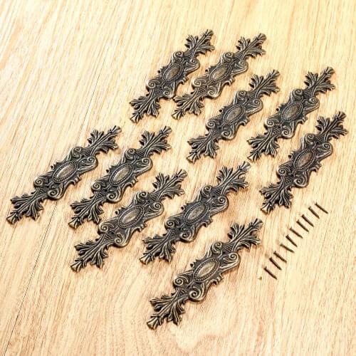 10Pcs Vintage metal Decorative Corner Bracket for Chest Case Box Furniture Wooden Box Feet Corner Protector Furniture Fittings