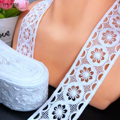 10yard 3.9cm Wedding Decoration Embroidery Housewear Furnishings Sewing Trim African Lace Fabric Ribbon DIY Clothing Accessories