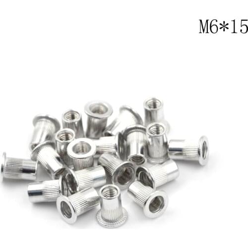 20Pcs Aluminum Alloy Rivnut Flat Head Threaded Rivet Insert Cap Rivet Nut M4 M5 M6 M8 M10