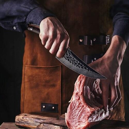 IK 5 Inch Boning Knife 7Cr17Mov Stainless Steel Kitchen Chef Knives Slicing Meat Butcher Cleaver Knife With Wenge Wood Handle