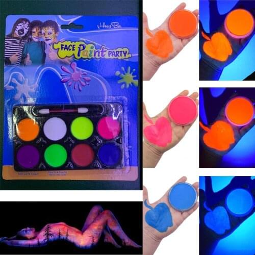 8 Colors Luminous Face Color Body Painting Pen Childrens Face Painted Paint Set Non-toxic Washable Halloween Beauty Makeup Tool