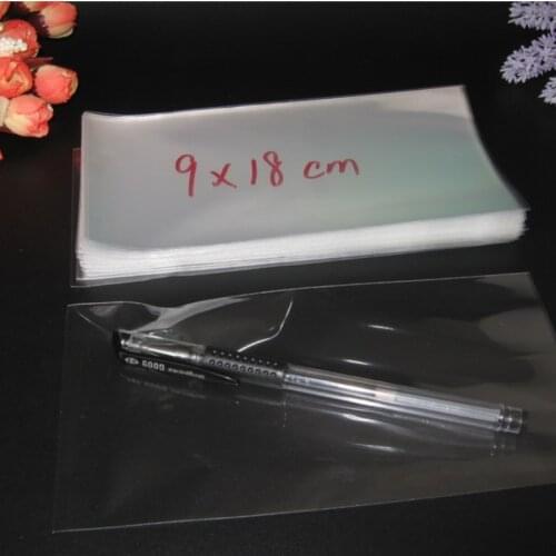 Almacenamiento Comida Clear Cellophane Bags 9x18cm Transparent Opp Cosmetic Plastic Packing Bag Gift Candy Tools Flat Pocket