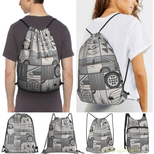 Isuzu Piazza Impulse Xe White Men Outdoor Travel Gym Bag Waterproof Drawstring Backpack Women Fitness Swimming Bag