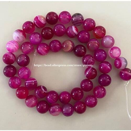 Free Shipping Natural Stone Banded Magenta Lace Agates Round Loose Beads 4 6 8 10 12MM Pick Size For Jewelry Making