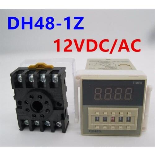 Free Shipping High DH48S-1Z Digital LED Programmable Timer Time Relay Switch DH48S 0.01S-99H99M DIN RAIL 12VDC/AC