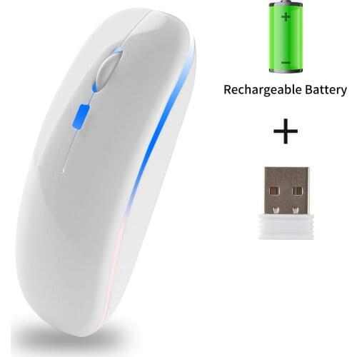Wireless Mute Mouse Rechargeable USB Optical Mause 1600DPI 2.4GHz Ergonomic Portable Laptop Mice For Windows Notebook Computer