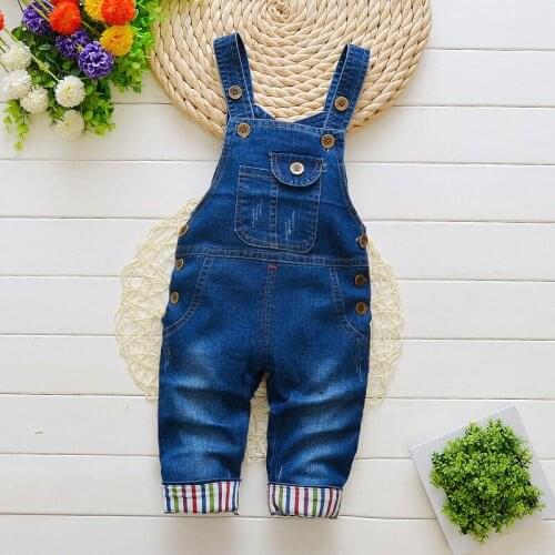 BibiCola baby Girls Boys Denim Jumpsuit Trousers baby Jeans Bib Pants Autumn Baby Boys Girls Overalls Pants Spring infant Pants