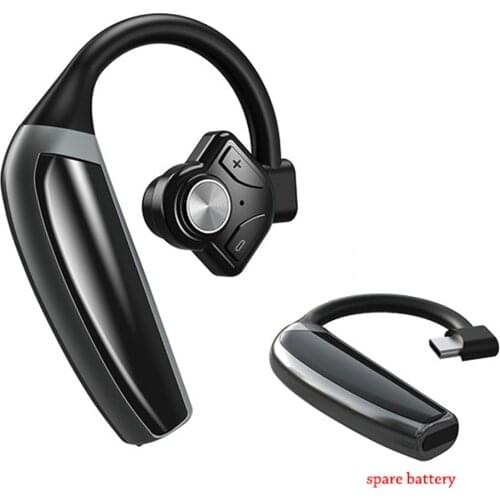 QS1 Bluetooth5.0 earphone Two battery Bluetooth Earphone Hook Wireless Headset Handfree 270mAh with Microphone spare battery
