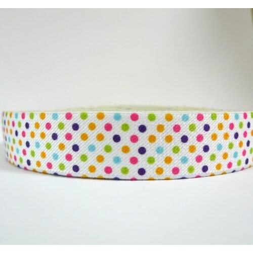 12 Meters 1" 25mm Wide Rainbow Polka Dots Suspender Elastic Webbing Great For Suspender Making