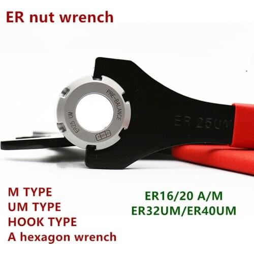 ER nut wrench ER16 ER20 ER25 ER32 ER40 wrench A M UM type CNC tool handle APU hook wrench clamping special spanner keys for nut