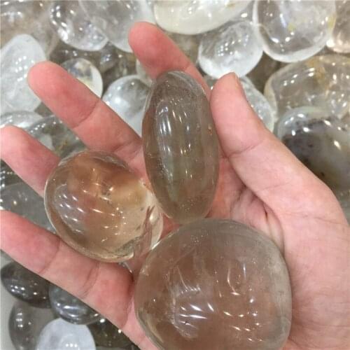 Hot sale healing natural polished smoky quartz crystal palm stones