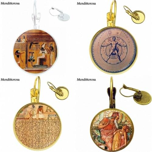 Gothic Egyptian Lord Of The Underworld Anubis For Child Statement Bronze/Silver/Golden Clip Ear Hook Drop Earrings Handmade