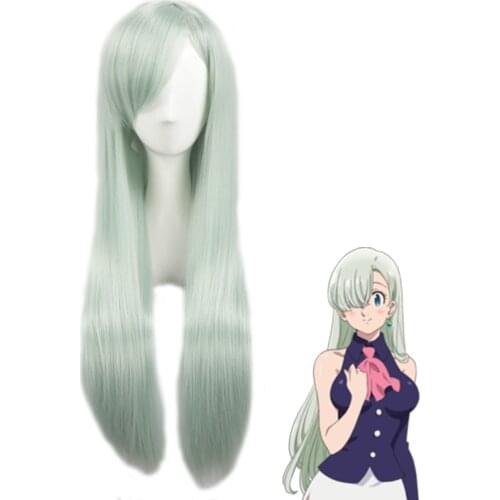 Anime The Seven Deadly Sins Cosplay Wigs Elizabeth Liones Wig Long Green Straight Women Synthetic Hair Cosplay Wig