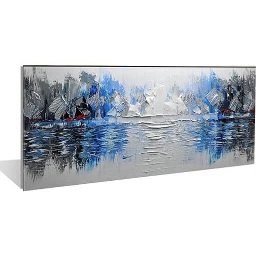 Blue Large Canvas Painting In The Living Room Bedroom Restaurant Interior Decoration Picture Wall Art Hand Painted Oil Painting