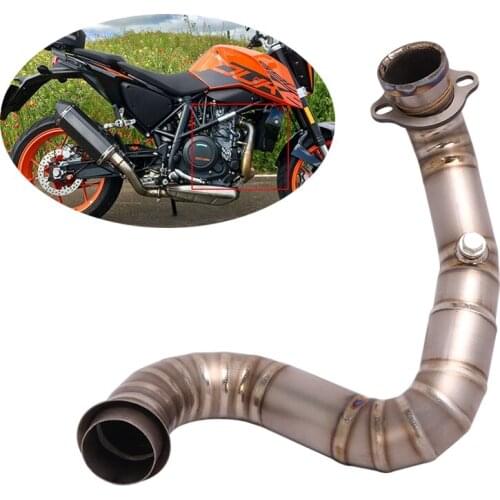 Titanium Alloy Header Link Pipe Slip On Motorcycle Original Catalyst Stock Muffler Exhaust Modified for Duke 690 2012-2018