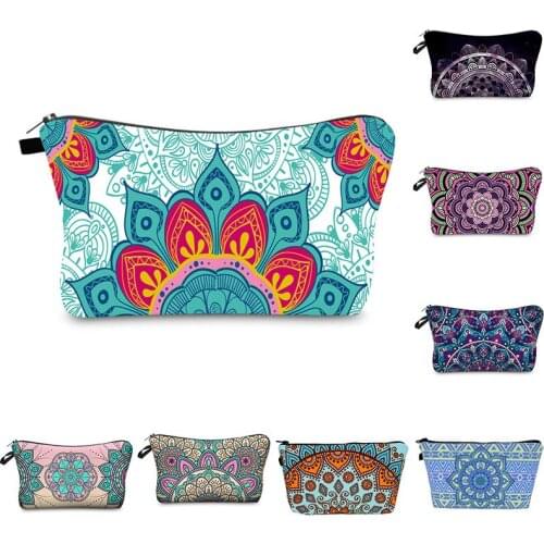 Mandala Print Cosmetic Bags Women Multifunctional Makeup Bag Waterproof Organizer Convenient Travel Storage Tote Beauty Bag