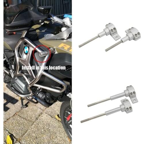For BMW R1200GS ADV R1250GS R1200 R1250 GS Adv Adventure LC 2014-2019 Fog Driving Light Bracket Guard Crash Bull Bar Mount Kit
