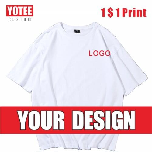 YOTEE2021 Summer Five-Point Sleeve Mens Cotton T-Shirt Logo Custom Company Brand Embroidery/Printing Fashion Round Neck Top 5XL