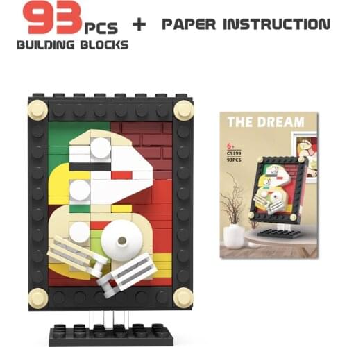 MOC DIY 3D Art Pixel Art Masters Self-Portrait Decoration Photo Frame Home Decoration Kids Birthday Gift DIY Toys