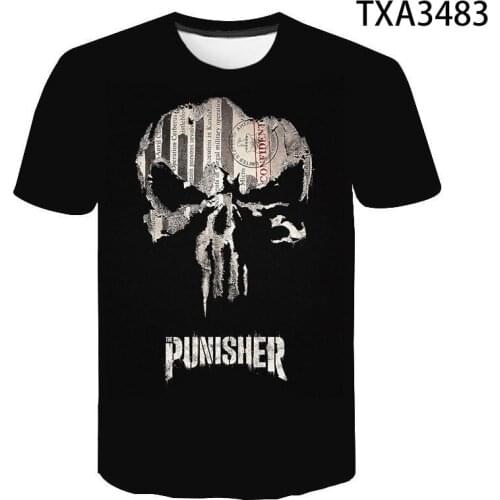 Fashion Punisher Cool 3D Printed T Shirt Summer Style Men Women Children Short Sleeve Boy Girl Kids Casual Cool Tops Tee