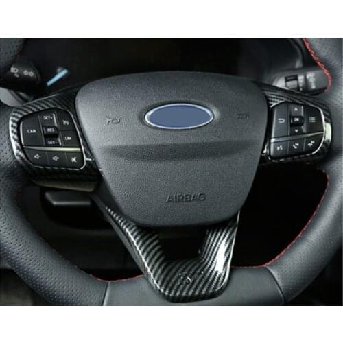 For Ford Focus st 2019 2020 2PCS ABS Car Interior Steering Wheel Cover Trims Stickers Accessories Car Styling Moldings