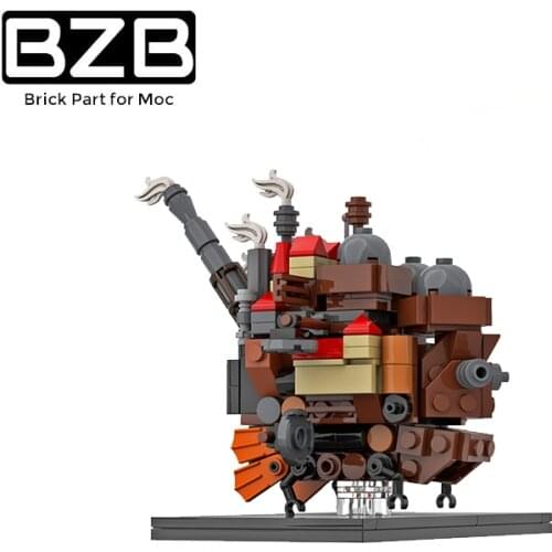 BZB MOC Halls Motorized Castle Anime Cartoon Character Building Block Model Decoration Parts Bricks Kids DIY Toys Best Gifts