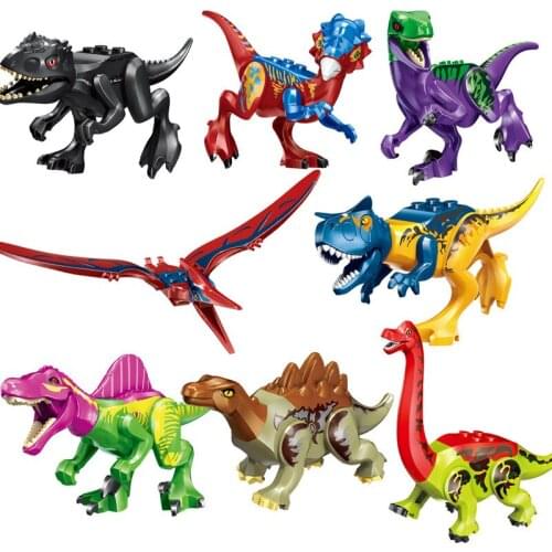 50+ Creator Jurassic Dinosaur World Park Fallen Kingdom Carnotaurus Interbreed Velociraptor T-Rex Movies Dinosaurs Blocks Toys