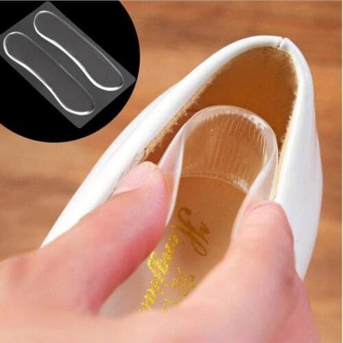40Pairs/lot New Transparent Silicone Back Heel Liner Silica gel Cushion Pads Insole High Dance Shoes Grip Protector MR048