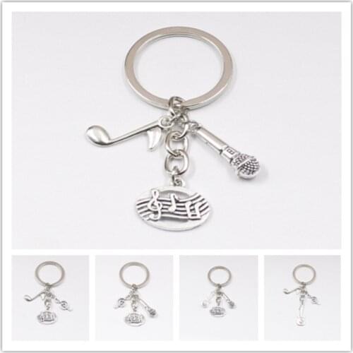 New Music Teacher Keychain Music Key Ring Pianist Gift Music Microphone Notes Handmade Guitar Jewelry Do Your Favorite Souvenirs