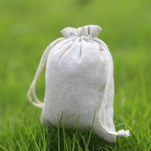 Newest Cotton Linen Gift Bag 9*12cm pack of 100 Birthday Party Wedding Favor Holder Makeup Jewelry Packaging Pouch