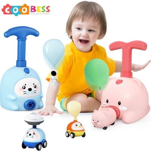 NEW Power Balloon Launch Tower Toy Puzzle Fun Education Inertia Air Power Balloon Car Science Experimen Toys for Children Gift