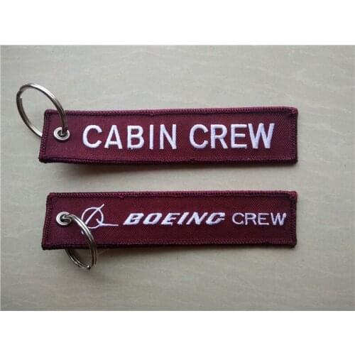 Cabin Crew Airbus Boeing Crew Fabric Embroidery Pilot Key Chains