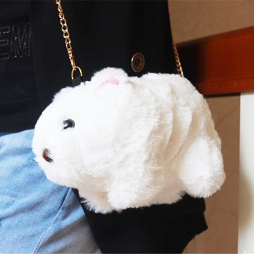 New 25x20cm Adult Kid Girls Mouse Plush Purse Cartoon Animals Mouse Shape Crossbody Bag Shoulder Messenger Bag